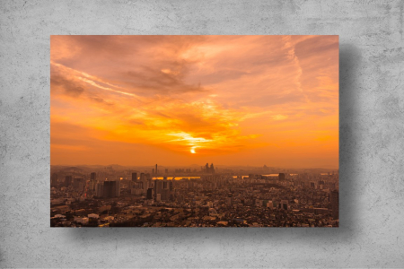 Tapet Premium Canvas - Panorama din Seoul la apus [1]