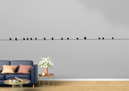 Animale - Tapet Premium Canvas - Pasari pe sarma