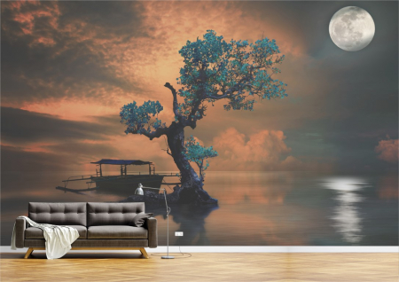 Peisaje - Tapet Premium Canvas - Peisaj de noapte
