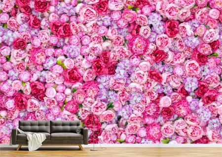 Flori - Tapet Premium Canvas - Peretele de flori