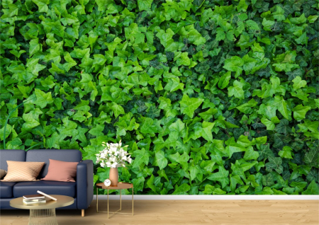 Flori - Tapet Premium Canvas - Peretele verde