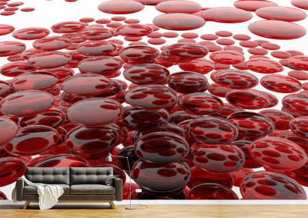 Abstract - Abstract 3D - Tapet Premium Canvas - Picaturi rosii abstract 3d
