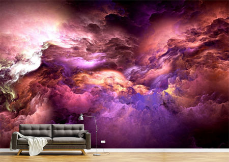 Abstract - Abstract 3D - Tapet Premium Canvas - Pictura abstracta cu nuante de mov