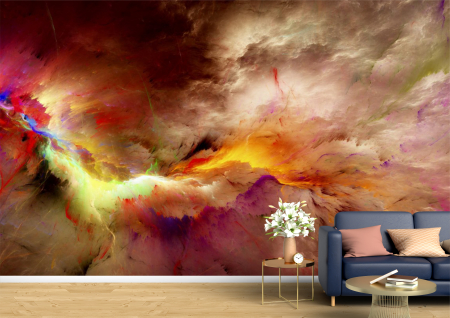 Abstract - Abstract 3D - Tapet Premium Canvas - Pictura abstracta cu nuante de violet