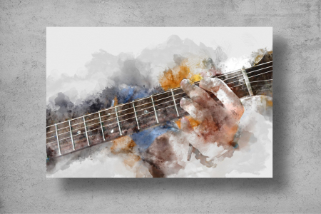 Tapet Premium Canvas - Pictura cu chitara abstract [1]