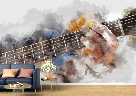 Abstract - Abstract 3D - Tapet Premium Canvas - Pictura cu chitara abstract