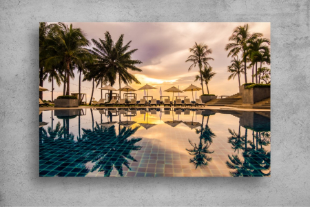 Tapet Premium Canvas - Piscina in statiunea de lux [1]