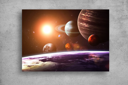 Tapet Premium Canvas - Planetele si soarele abstract [1]