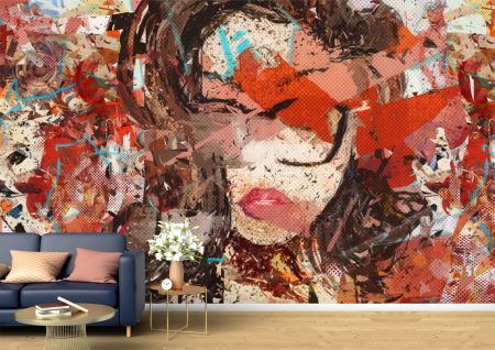 Abstract - Abstract 3D - Tapet Premium Canvas - Portret de femeie abstract
