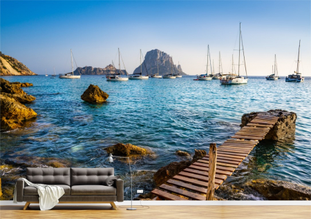 Peisaje - Tapet Premium Canvas - Portul din Ibiza