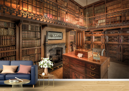 Abstract - Abstract 3D - Tapet Premium Canvas - Randare 3d abstract biblioteca vintage