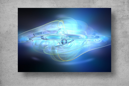 Tapet Premium Canvas - Sfera 3d si linii abstract [1]
