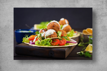 Tapet Premium Canvas - Tacos cu salata verde si rosii [1]