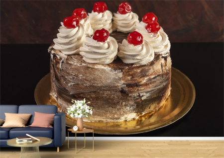 Food&drinks - Tapet Premium Canvas - Tort cu topping si frisca
