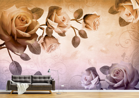 Abstract - Abstract 3D - Tapet Premium Canvas - Trandafirii vintage 3d abstract