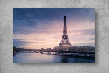 Tapet Premium Canvas - Turnul Eiffel sub cerul colorat [1]