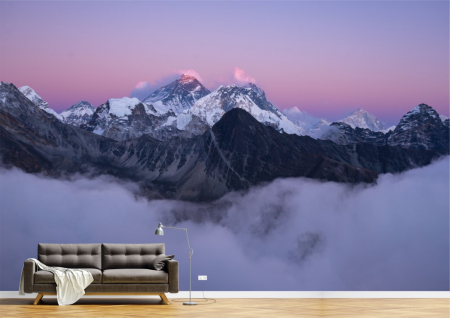 Peisaje - Tapet Premium Canvas - Varful muntelui Everest acoperit cu zapada