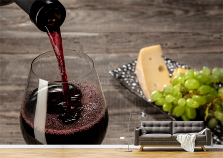 Food&drinks - Tapet Premium Canvas - Vin si cascaval