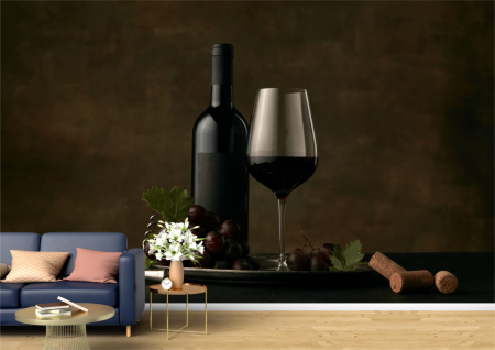Food&drinks - Tapet Premium Canvas - Vin si struguri