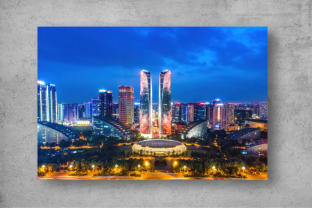 Tapet Premium Canvas - Zgarie norii din Chengdu [1]