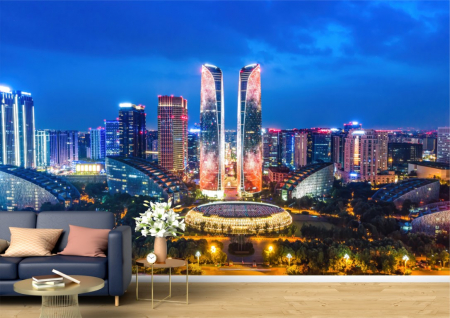 Urbane - Tapet Premium Canvas - Zgarie norii din Chengdu