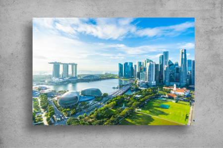 Tapet Premium Canvas - Zgarie norii din Singapore [1]