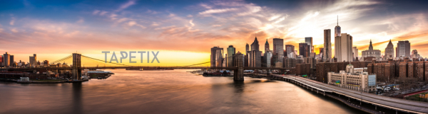 Tablou Brooklyn Bridge Panorama at Sunset [3]