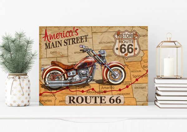 Tablou Vintage Route 66 Motorcycle [1]