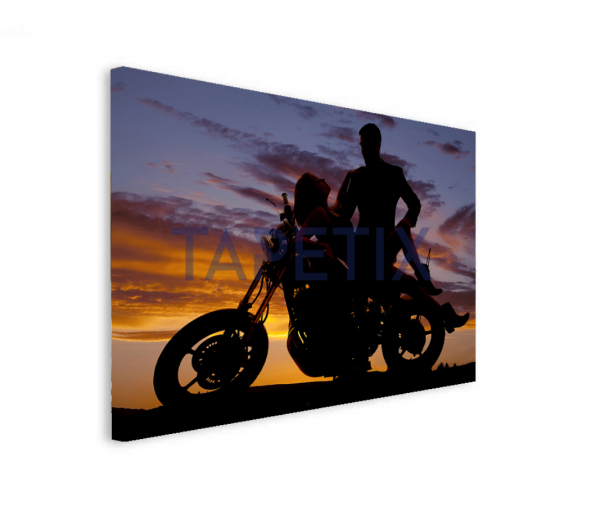 Tablou Couple Laying Back on the Motorbike [2]