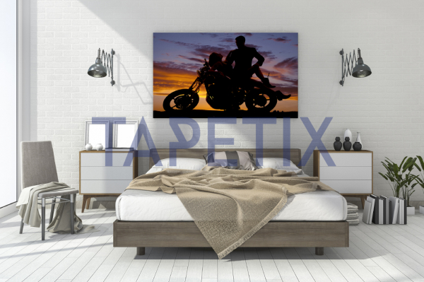 Tablou Couple Laying Back on the Motorbike [3]