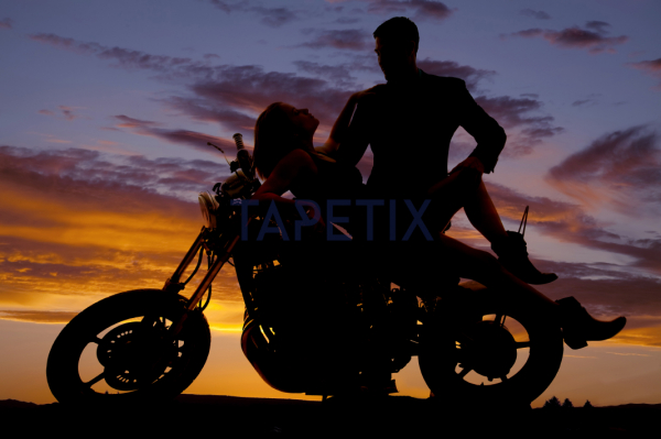 Tablou Couple Laying Back on the Motorbike [4]
