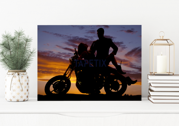 Tablou Couple Laying Back on the Motorbike [1]