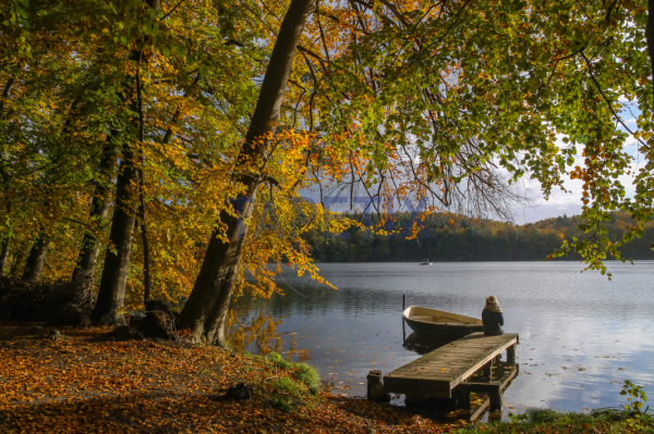 Tablou Woman Sitting at the Lake [4]