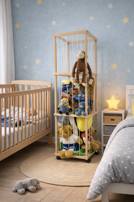 Turn depozitare jucarii lemn cu roti LMB Kids [3]