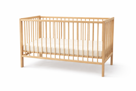 Patut bebe din lemn masiv de fag 120x60 cm – sigur, natural, reglabil [1]