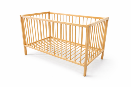 Patuturi copii - Patut bebe din lemn masiv de fag 120x60 cm – sigur, natural, reglabil