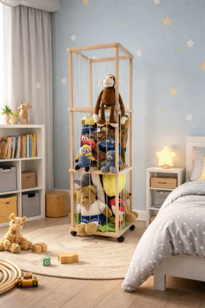 Turn depozitare jucarii lemn cu roti LMB Kids [1]