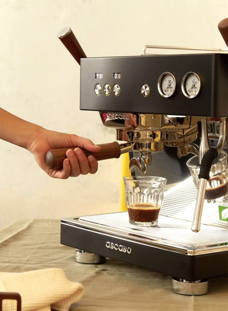 RESIGILAT Ascaso Baby T Plus – Espressor premium pentru acasa cu pompa rotativa, control debit si sistem Multi Thermoblock – Negru [2]