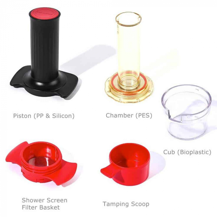 Cafflano Kompresso - Piston negru cu manere [7]