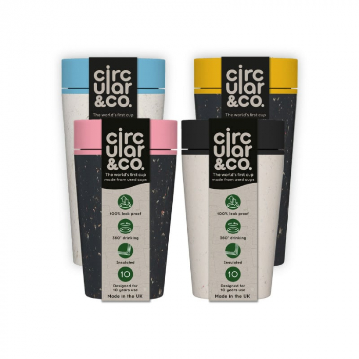 Circular & Co Pahar refolosibil ecologic - negru & galben 8oz [2]