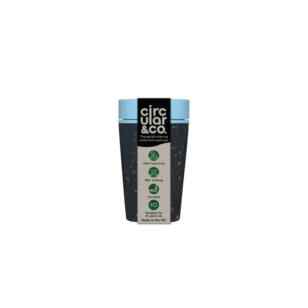 Circular & Co Pahar refolosibil ecologic - negru & teal 8oz [16]