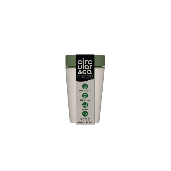 Circular & Co Pahar refolosibil ecologic - crem & verde 8oz [12]