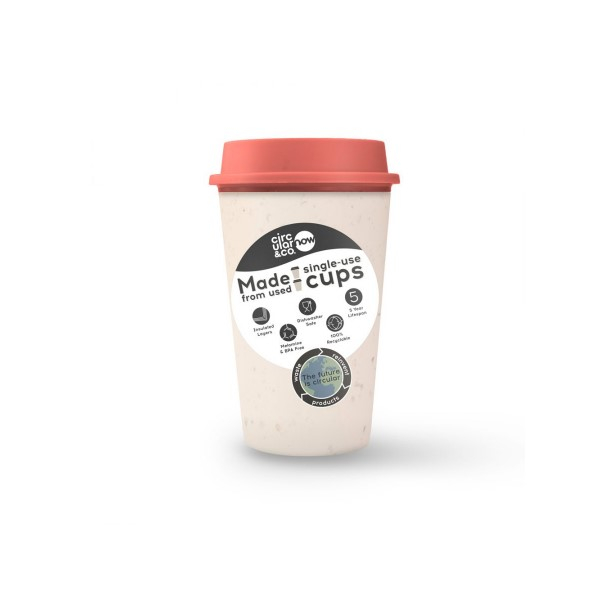 Circular NOW Pahar refolosibil ecologic - crem & coral 12oz [6]