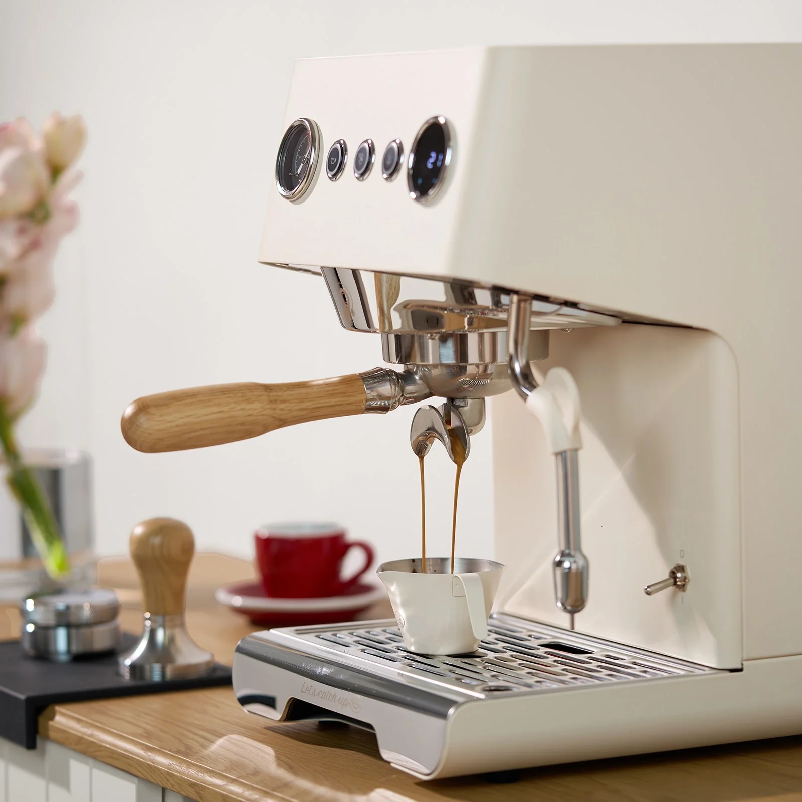 Gemilai Ele G3028A - Espressor pentru acasa, Sistem Hybrid Boiler, Pompa dubla, OPV reglabil, Portafiltru 58 mm - Ivory White [6]