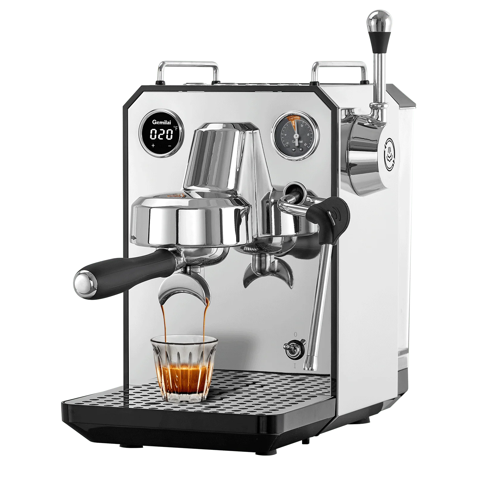Gemilai G3006 - Espressor pentru acasa, Pompa vibranta, Thermoblock cu PID, Portafiltru 58 mm - Metalic Silver [2]