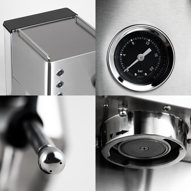 Gemilai G3007Z Espressor pentru acasa profesional, Dual Boiler, PID Dual, Pompa ULKA 15 Bar, Portafiltru 58 mm - Metalic Silver [3]