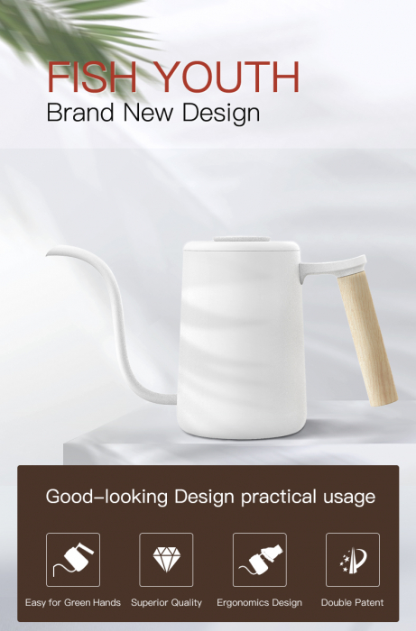 Fierbator Pour Over Youth 700ml - Alb [12]