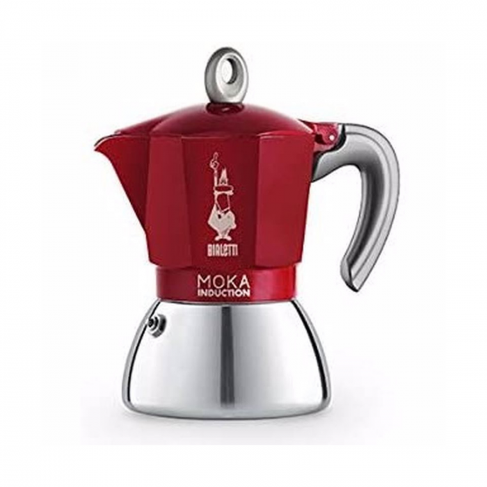 Bialetti Moka Pot cu Inductie 4 cupe 160 ml - Rosu [3]