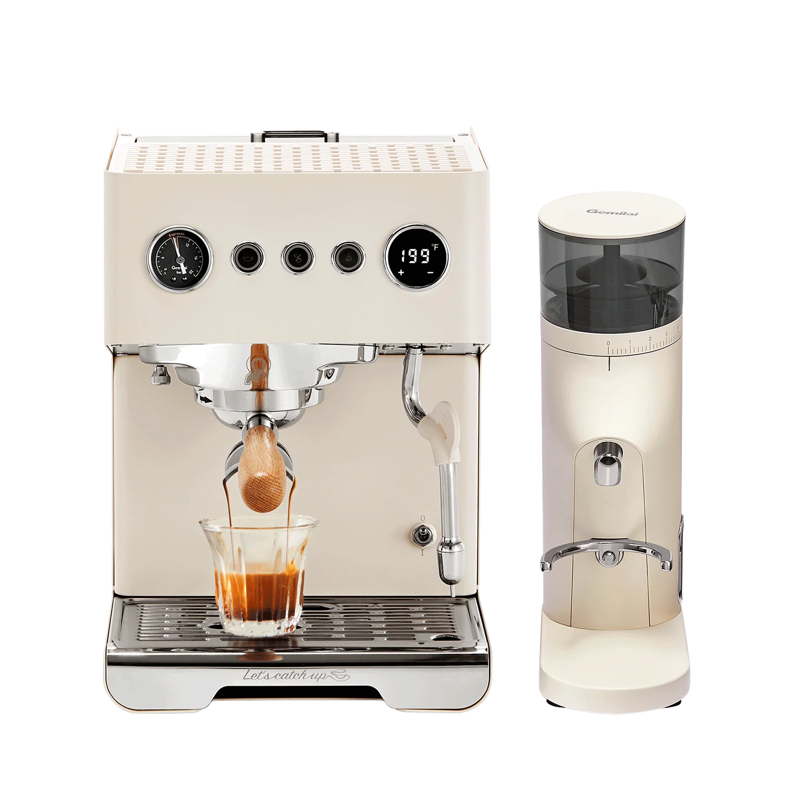 Pachet Home Barista Gemilai: Espressor Gemilai Ele G3028A - Rasnita Gemilai Molight G9010B - Ivory White [2]