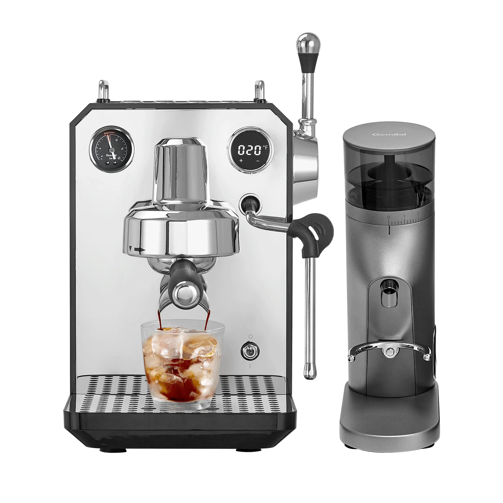 Pachet Home Barista Gemilai: Espressor Gemilai Owl G3006 - Rasnita Gemilai Molight G9010B - Metalic Silver [2]